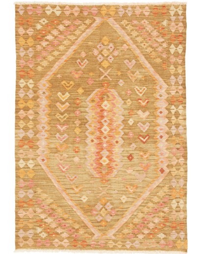 Tappeto Kilim Afghanistan marrone arancione 105x151