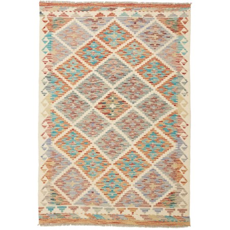 Tappeto Kilim Afghanistan marrone blu 98x144