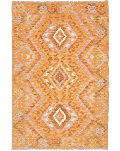 Tappeto Kilim Afghanistan arancione marrone 101x156