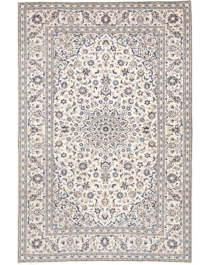 Tappeto Kashan Persia bianco grigio 200x303