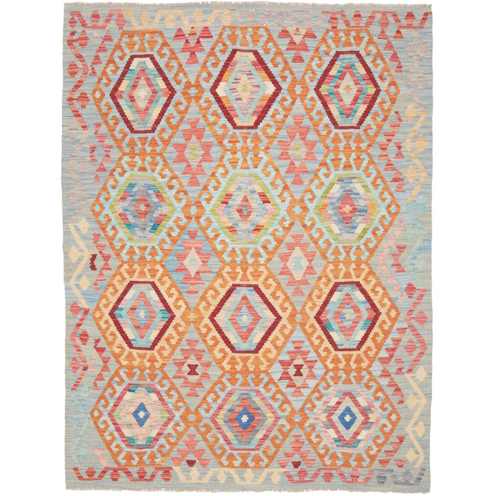 Tappeto Kilim Afghanistan beige rosso 154x199
