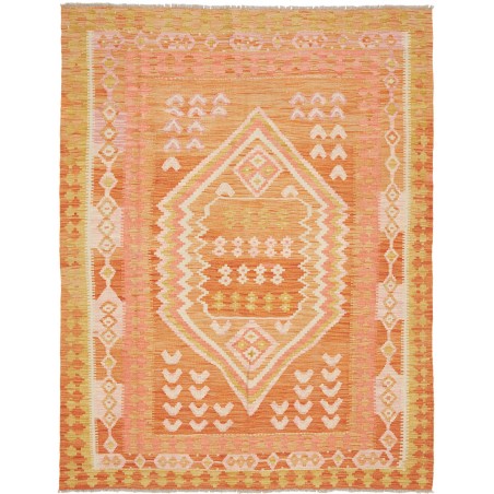 Tappeto Kilim Afghanistan arancione beige 152x200