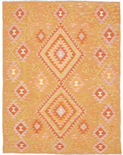 Tappeto Kilim Afghanistan arancione marrone 152x197