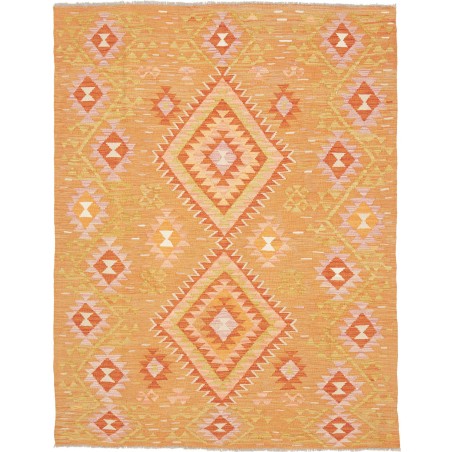 Tappeto Kilim Afghanistan arancione marrone 152x197