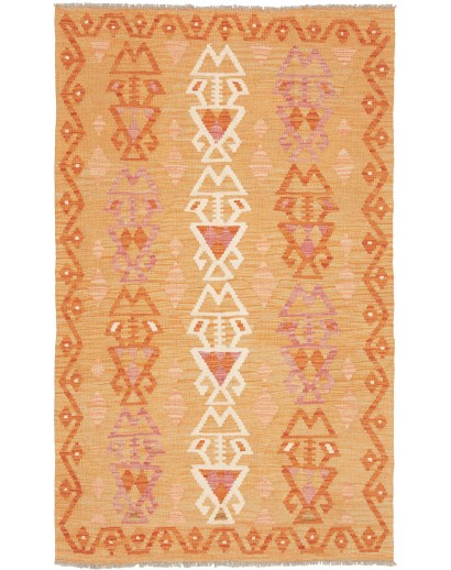 Tappeto Kilim Afghanistan arancione marrone 102x168