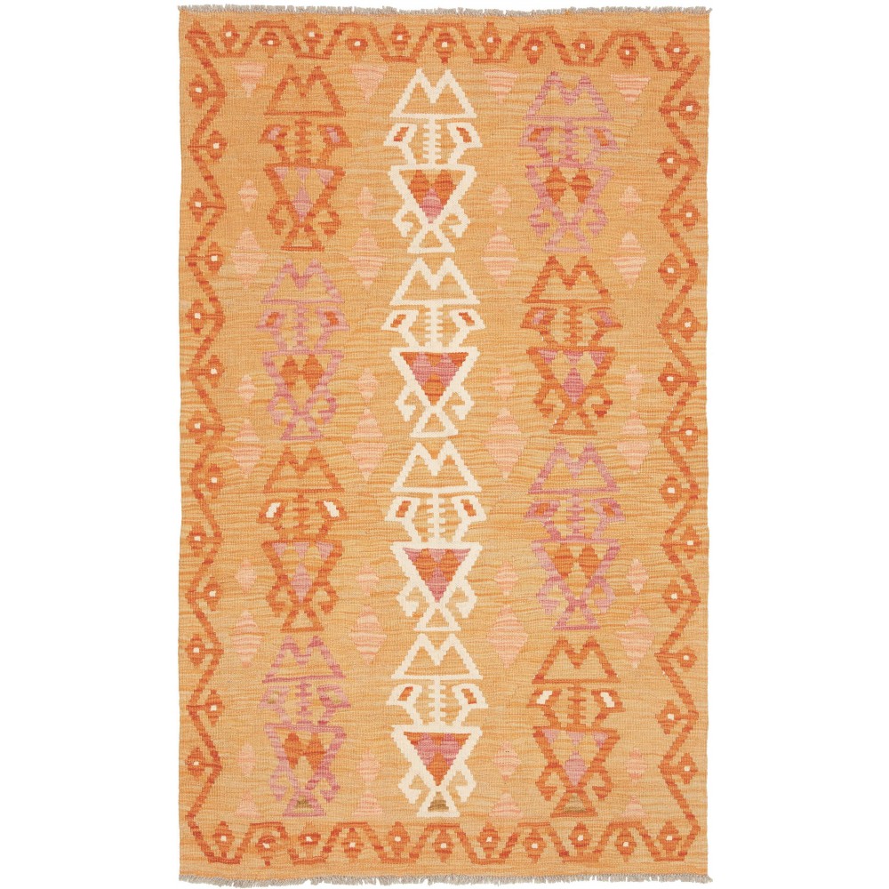Tappeto Kilim Afghanistan arancione marrone 102x168