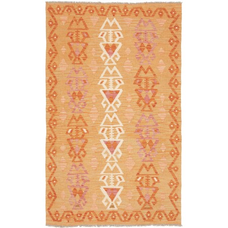 Tappeto Kilim Afghanistan arancione marrone 102x168