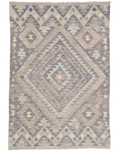 Tappeto Kilim Afghanistan azzurro bianco 105x152