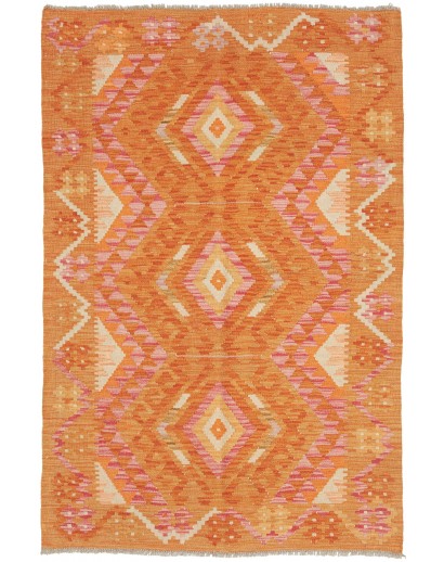 Tappeto Kilim Afghanistan arancione marrone 101x153