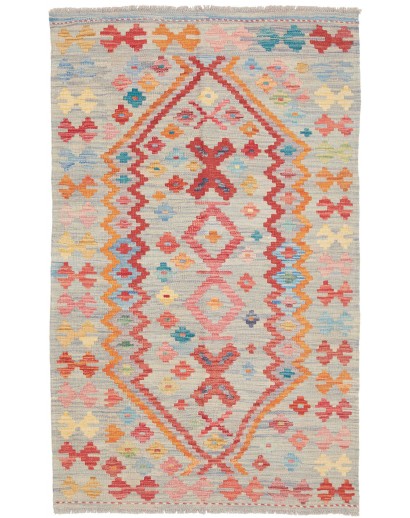 Tappeto Kilim Afghanistan marrone rosso 98x159