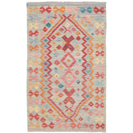 Tappeto Kilim Afghanistan marrone rosso 98x159