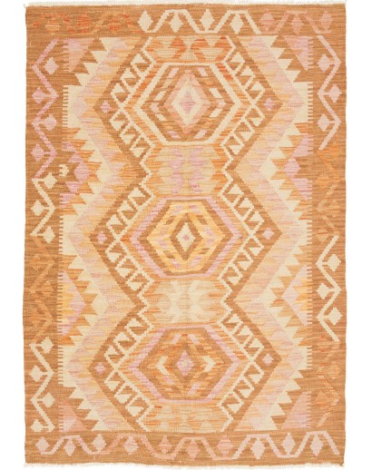 Tappeto Kilim Afghanistan marrone arancione 103x147
