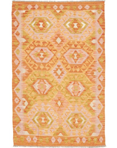 Tappeto Kilim Afghanistan arancione 102x156