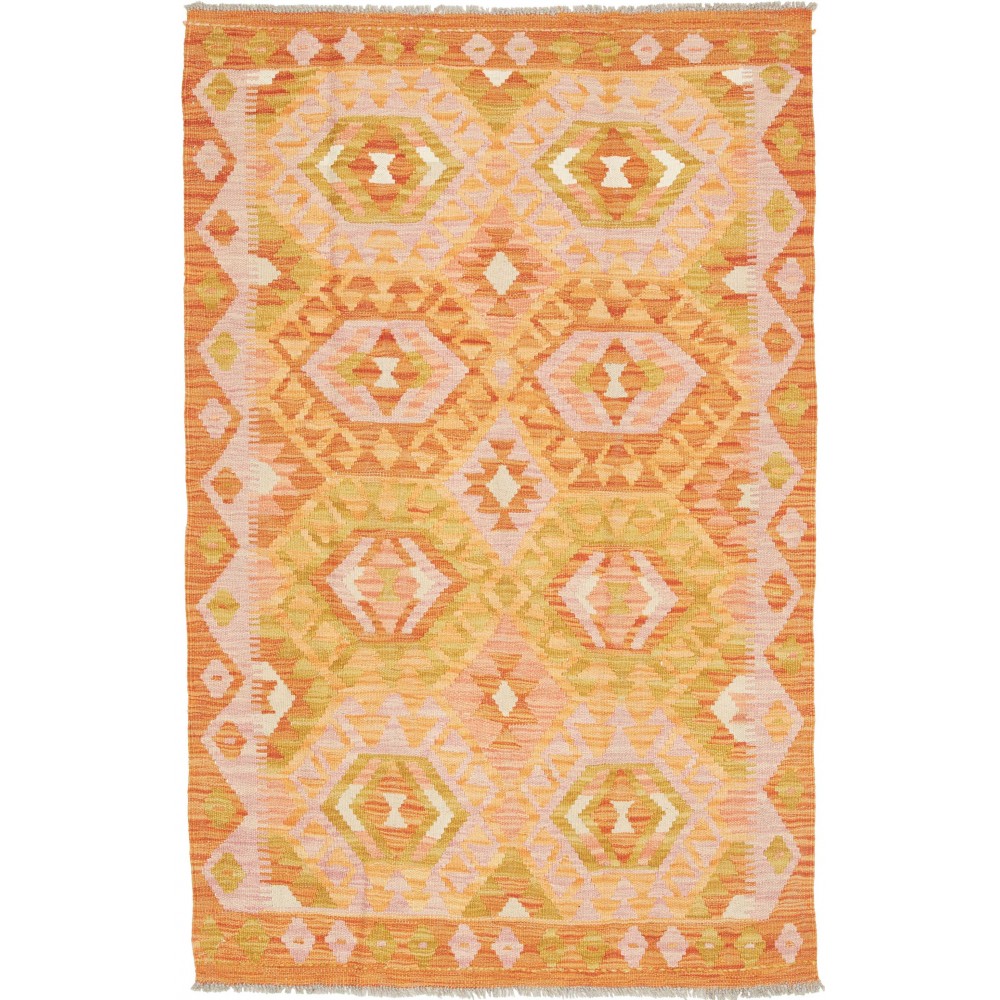 Tappeto Kilim Afghanistan arancione 102x156