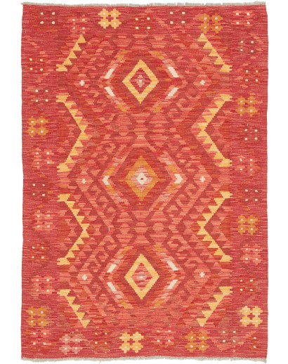 Tappeto Kilim Afghanistan rosso 105x148