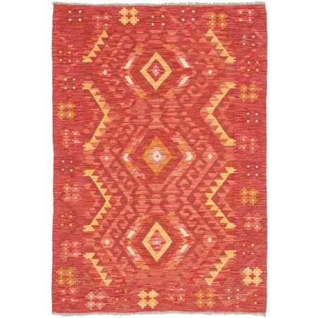 Tappeto Kilim Afghanistan rosso 105x148