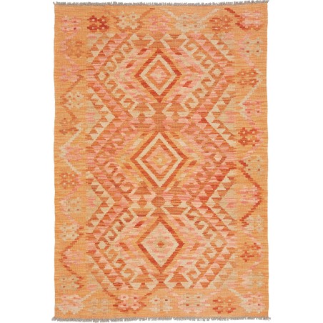 Tappeto Kilim Afghanistan arancione marrone 102x153