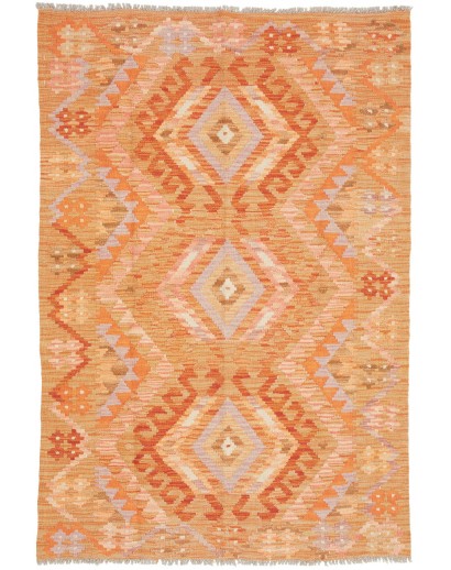 Tappeto Kilim Afghanistan arancione marrone 103x153