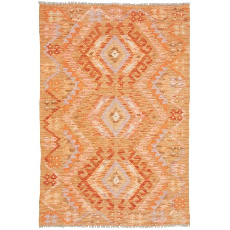 Tappeto Kilim Afghanistan arancione marrone 103x153