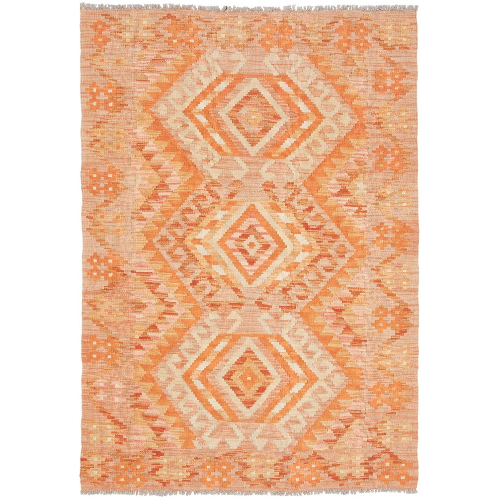 Tappeto Kilim Afghanistan marrone arancione 103x148