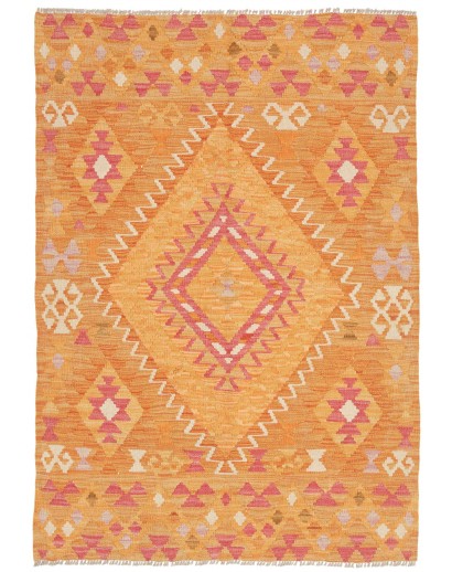 Tappeto Kilim Afghanistan marrone arancione 100x146