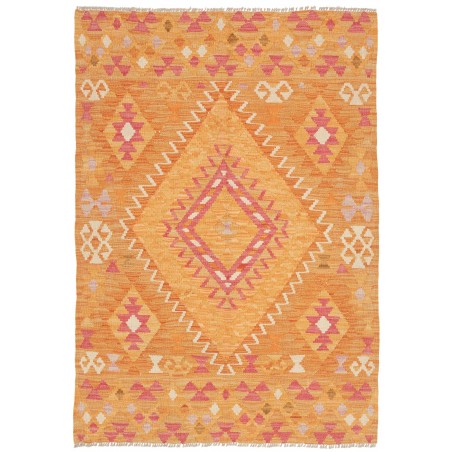 Tappeto Kilim Afghanistan marrone arancione 100x146
