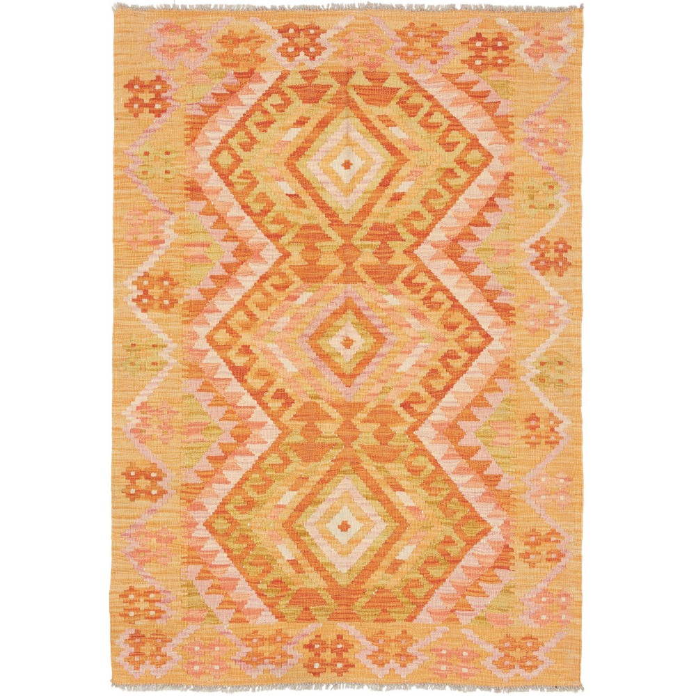 Tappeto Kilim Afghanistan arancione rosso 103x152
