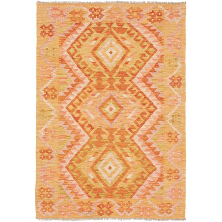 Tappeto Kilim Afghanistan arancione rosso 103x152
