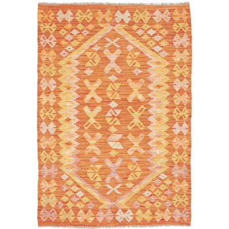 Tappeto Kilim Afghanistan arancione marrone 100x146