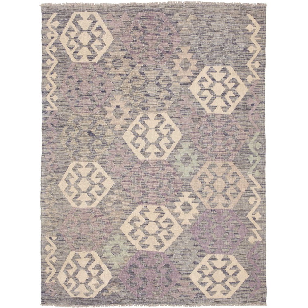 Tappeto Kilim Afghanistan azzurro bianco 134x175