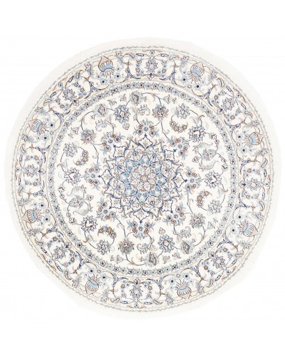 Tappeto Nain Kashmar Persia bianco grigio 202x202