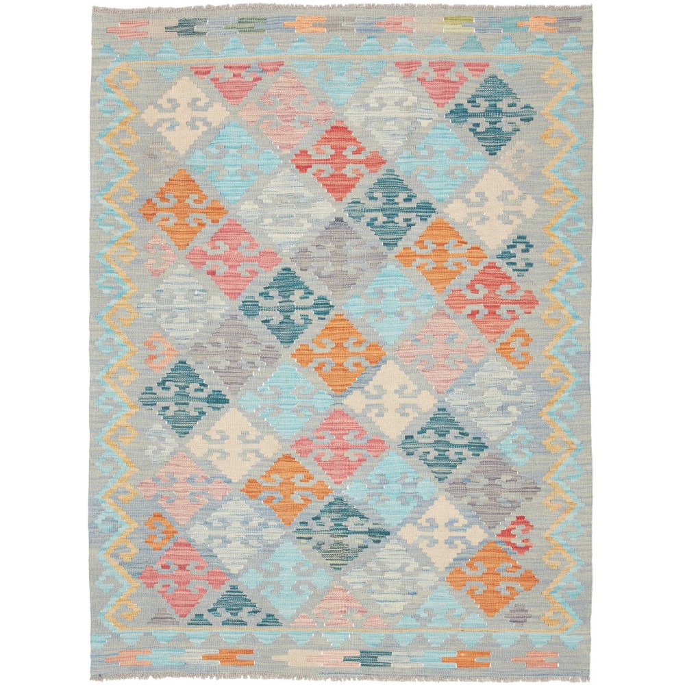 Tappeto Kilim Afghanistan beige arancione 128x175