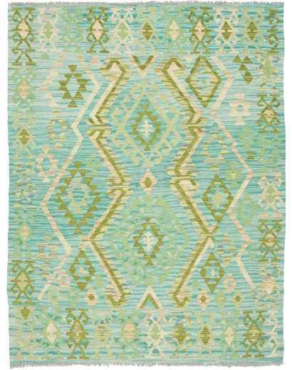 Tappeto Kilim Afghanistan beige verde 137x178