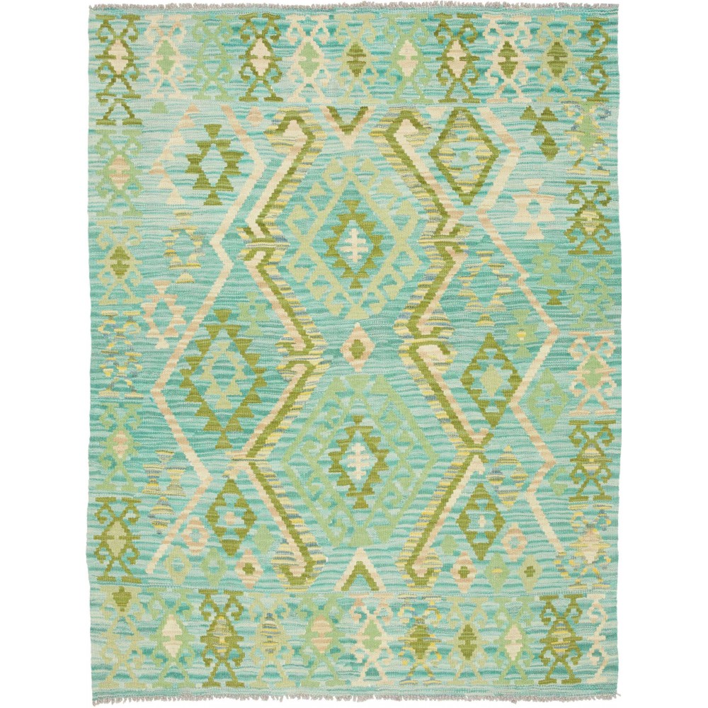 Tappeto Kilim Afghanistan beige verde 137x178