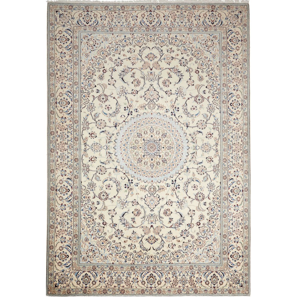 Tappeto Nain 9La Persia bianco grigio 204x298 Tappeto Nain 9La Persia bianco grigio 204x298