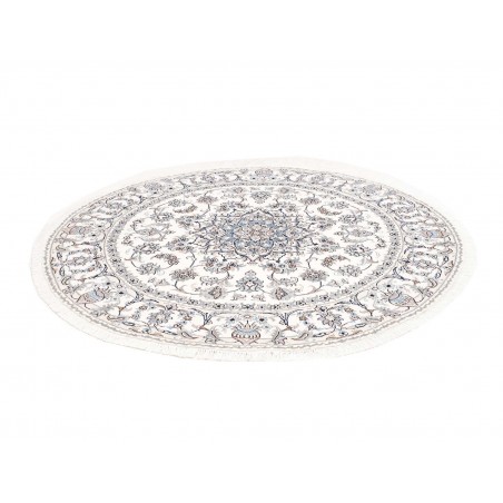 Tappeto Nain Kashmar Persia bianco grigio 202x202