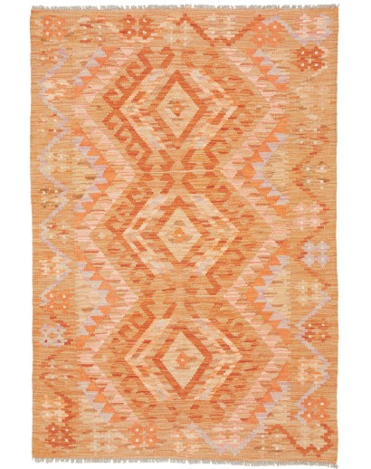 Tappeto Kilim Afghanistan arancione marrone 101x148