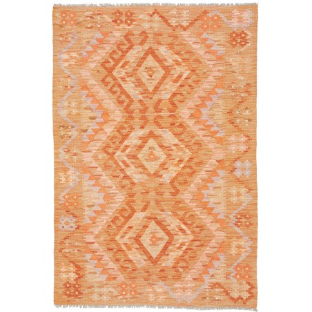 Tappeto Kilim Afghanistan arancione marrone 101x148