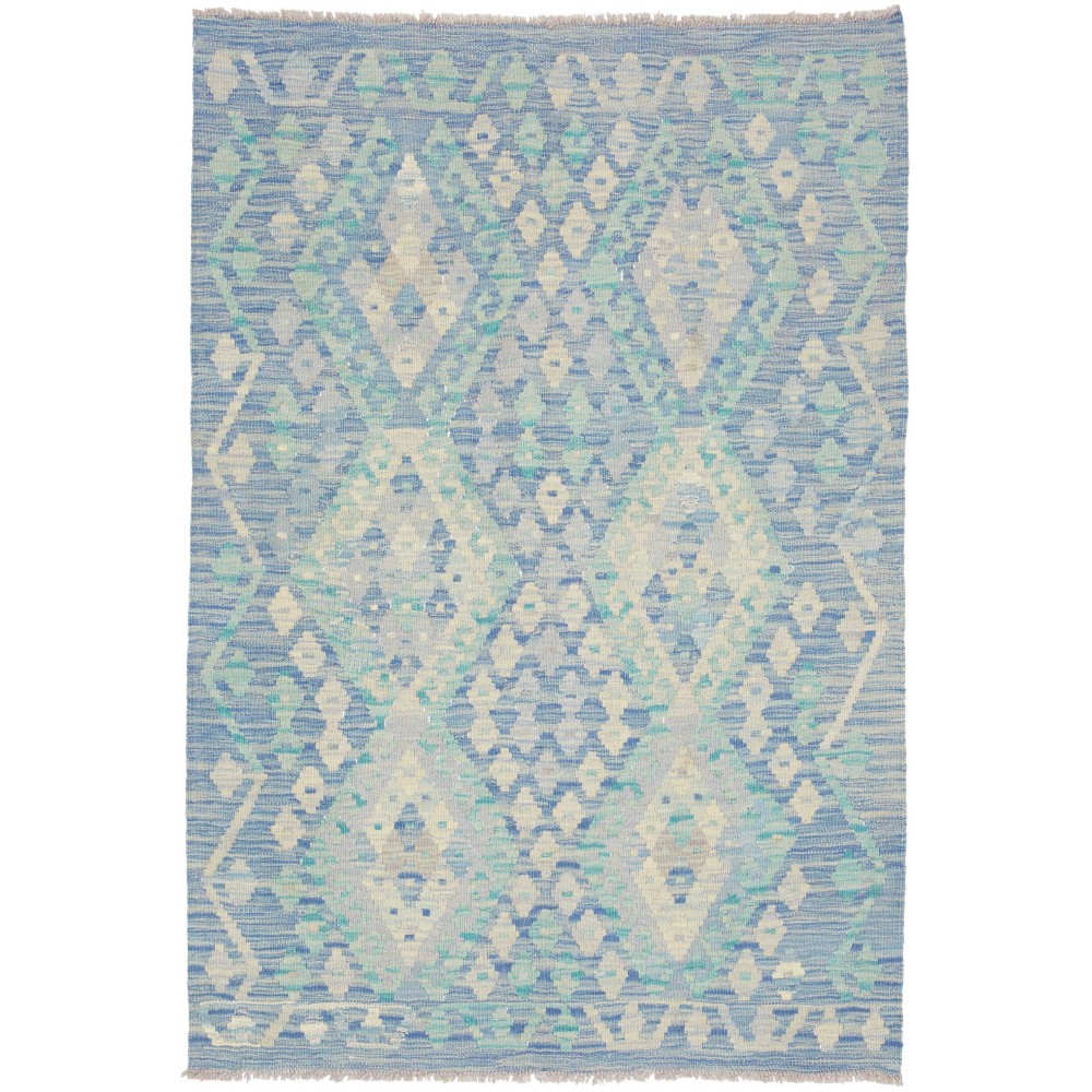 Tappeto Kilim Afghanistan beige azzurro 103x150