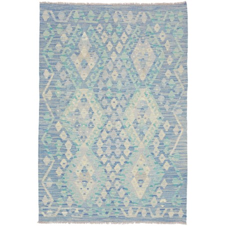 Tappeto Kilim Afghanistan beige azzurro 103x150