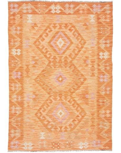 Tappeto Kilim Afghanistan marrone giallo 104x150