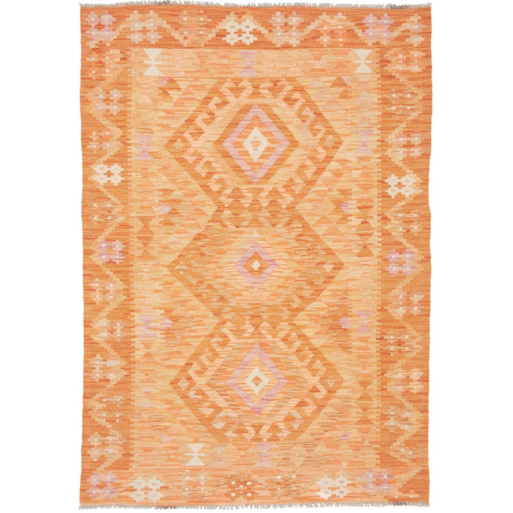 Tappeto Kilim Afghanistan marrone giallo 104x150