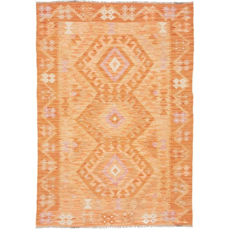 Tappeto Kilim Afghanistan marrone giallo 104x150