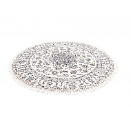 Tappeto Nain Kashmar Persia bianco grigio 202x202