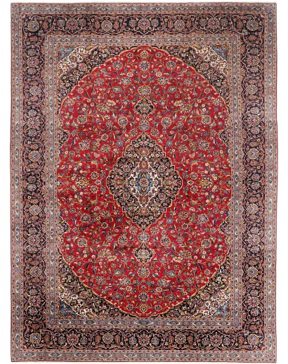 Tappeto Kashan Persia marrone beige 355x487