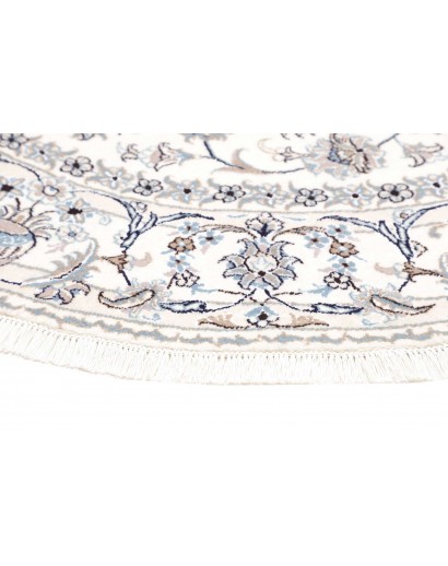 Tappeto Nain Kashmar Persia bianco grigio 202x202