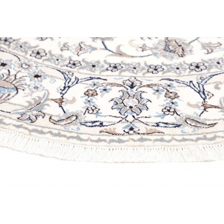 Tappeto Nain Kashmar Persia bianco grigio 202x202