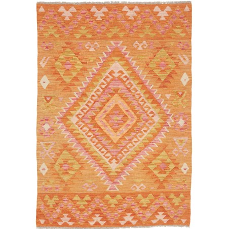 Tappeto Kilim Afghanistan arancione giallo 100x147