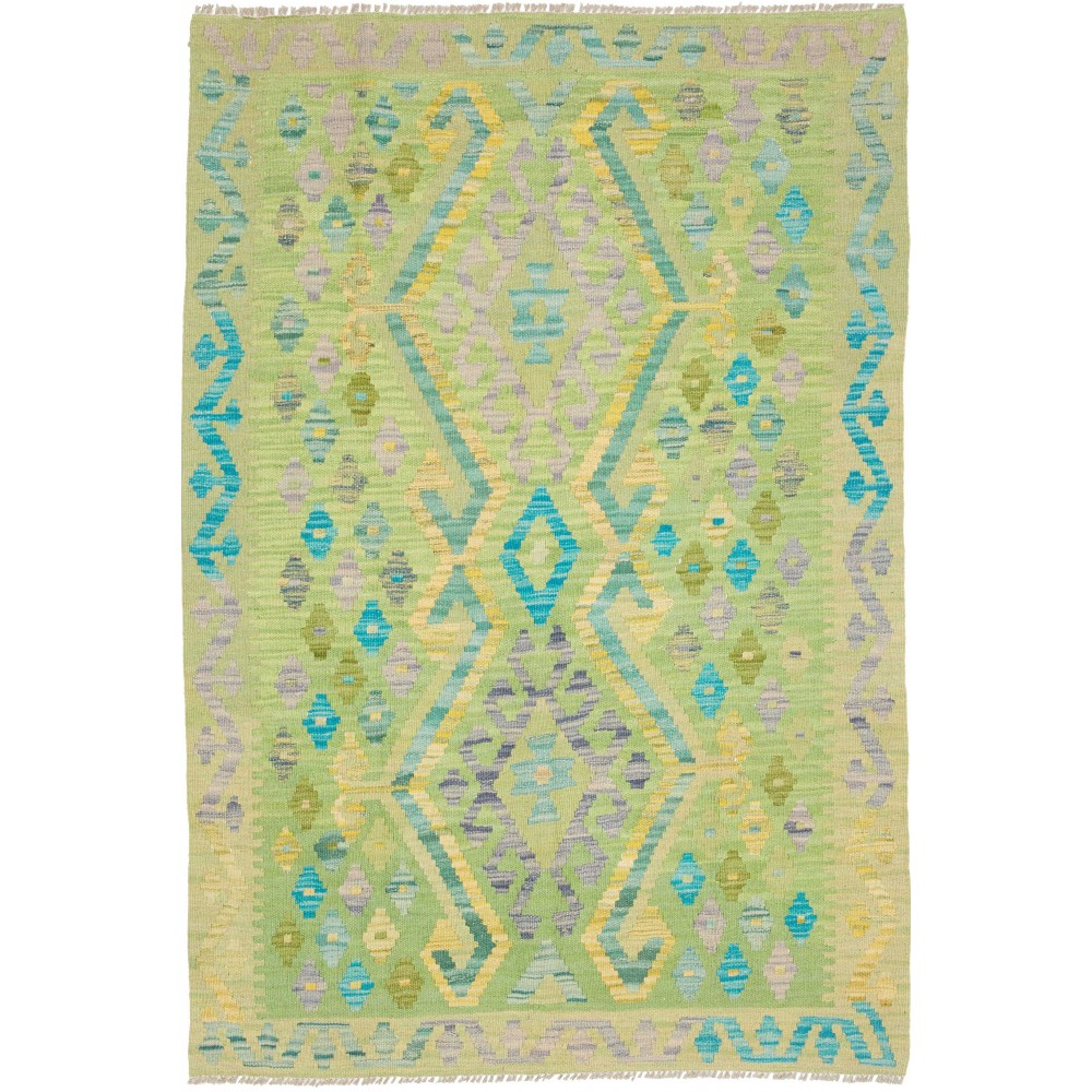 Tappeto Kilim Afghanistan marrone verde 102x150