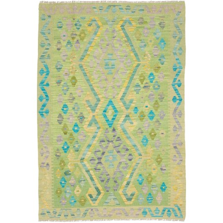 Tappeto Kilim Afghanistan marrone verde 102x150